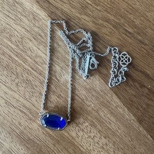 Kendra Scott Blue Gemstone Silver Necklace - Women Jewelry
